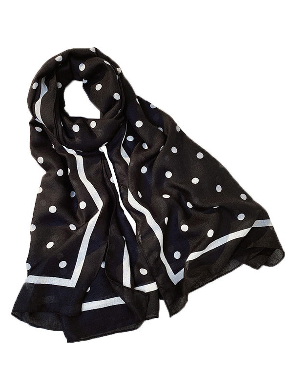 Polka-Dot Ramie Cotton Scarf