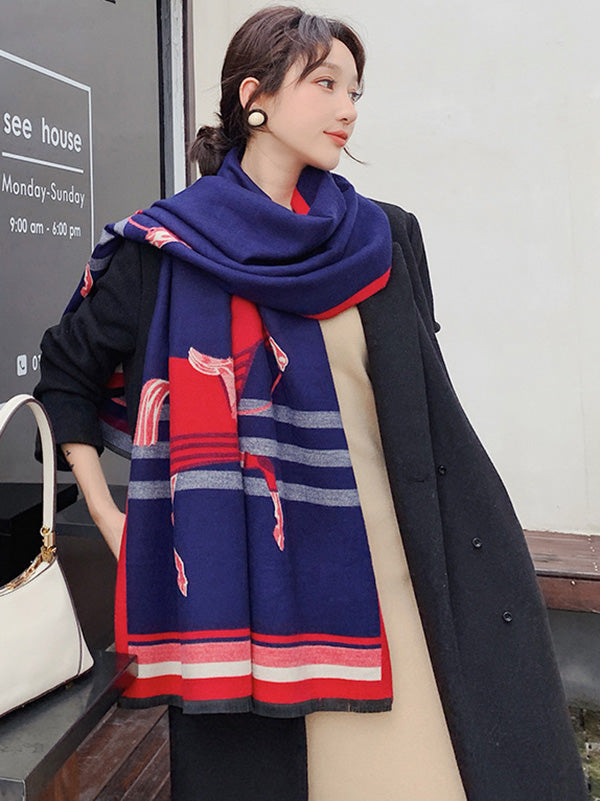 Personality Warm Cartoon Print Shawl&Scarf