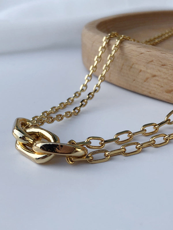 Chains Double Layered Necklaces Accessories