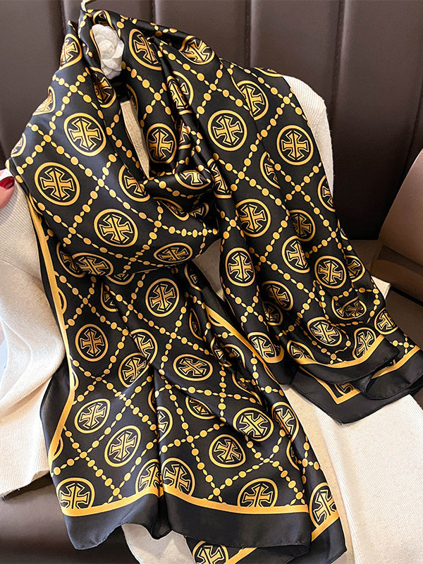 Geometric Printed Sun Protection Shawl&Scarf