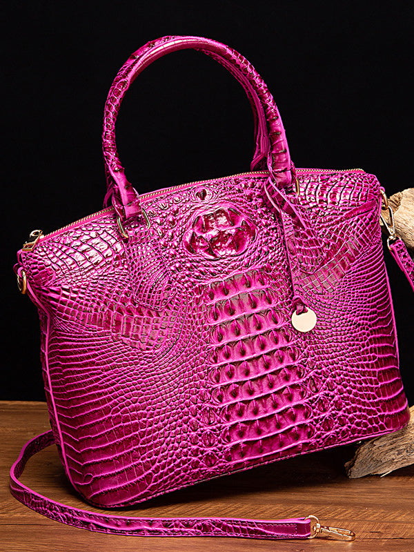 Alligator Print Pleated Split-Joint Bags Handbags