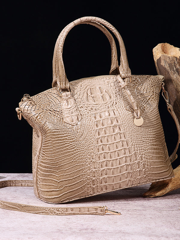 Alligator Print Pleated Split-Joint Bags Handbags