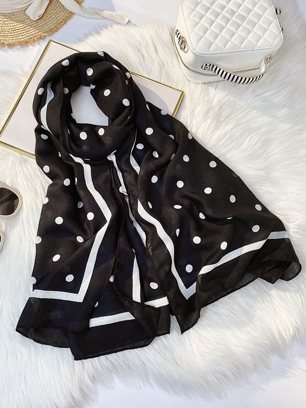 Polka-Dot Ramie Cotton Scarf