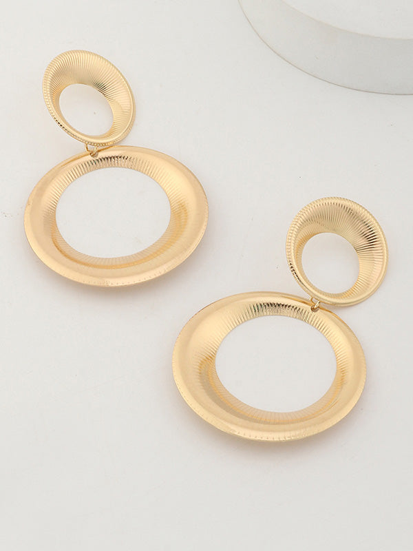 Statement Hollow Solid Color Geometric Earrings Accessories