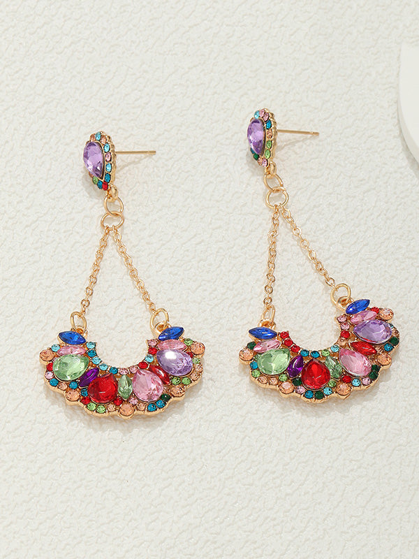 Statement Contrast Color Geometric Earrings Accessories