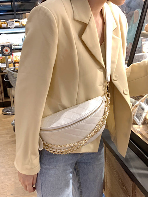 Bolso bandolera con cremallera y cadenas Cool Chic 