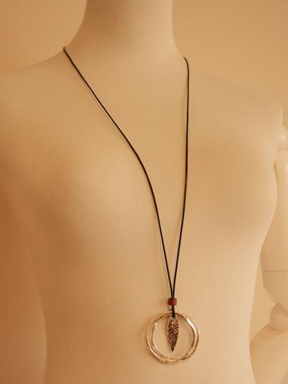 Leaf Double Circle Fresh Necklace