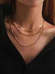 Hollow Solid Color Layered Necklaces