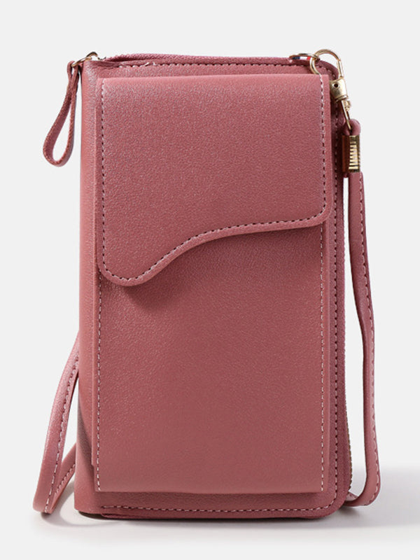 Simple Solid Color PU Sling Bag Shoulder Bag