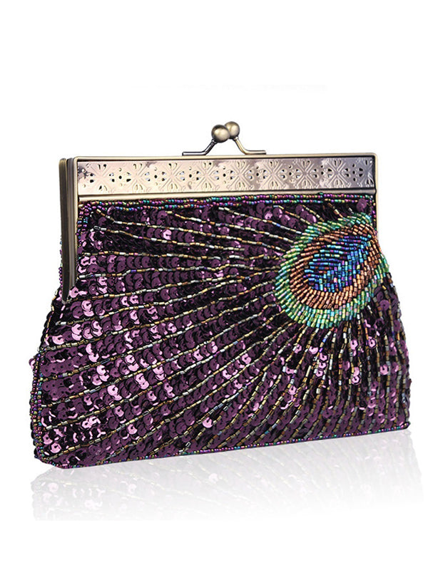 4 Colors Urban Geometric Sequined Makeup Bag Handbag