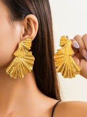 Geometric Leaves Shape Solid Color Drop Earrings