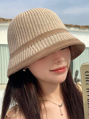 Sun-Protection Contrast Color Woven Fisherman Hat Hats&Caps