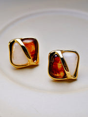 Contrast Color Geometric Earrings Accessories