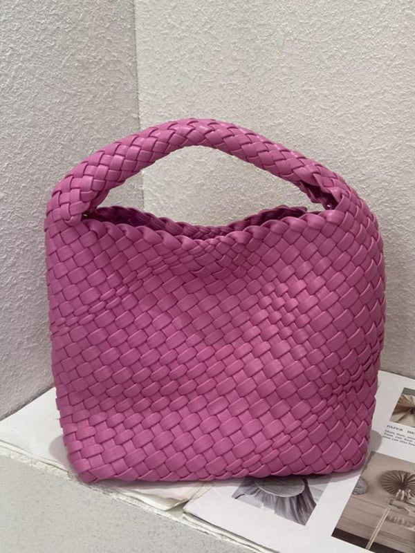 Solid Color Woven Bags Handbags