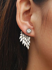 Original Rhinestone Wings Shape Earrings