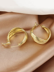 Simple Stylish Gold Hip-Hop Original Ear-Ring