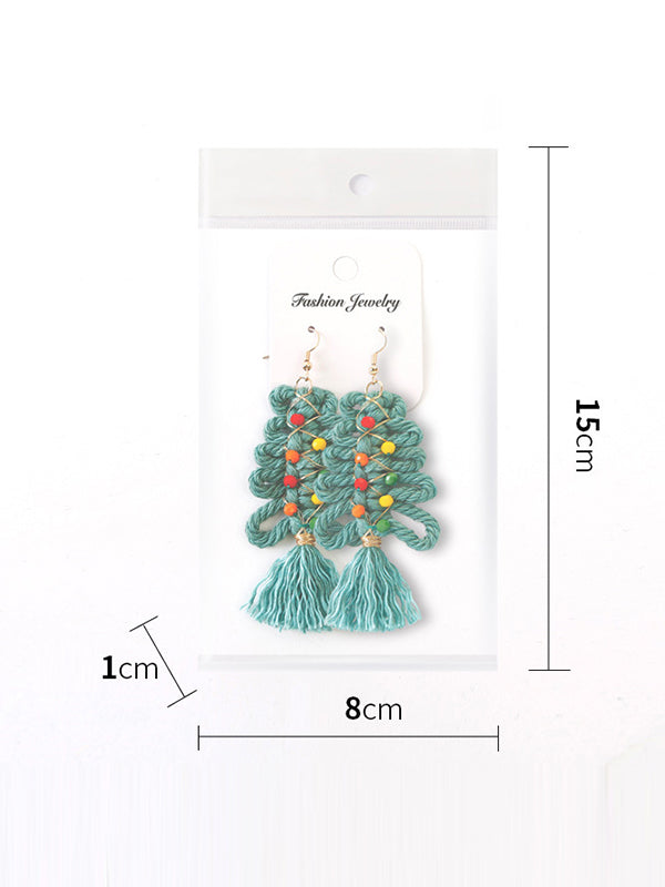 Tasseled Earrings Christmas Tree Accessories