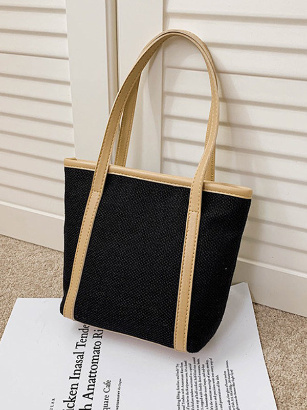 Casual Simple Solid Color Canvas Tote Bag