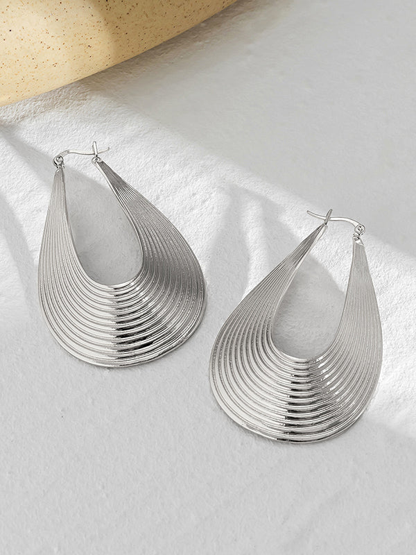 Geometric Hollow Solid Color Drop Earrings