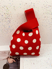 Contrast Color Polka-Dot Bags Accessories Woven Handbag