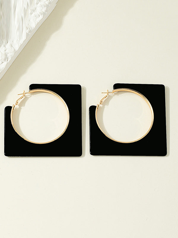 Normcore Geometric Hollow Drop Earrings