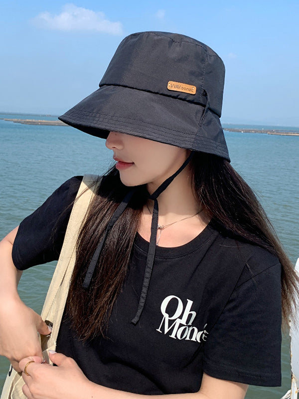 Sun-Protection Lace-Up Wide Side Fisherman Hat Hats&Caps