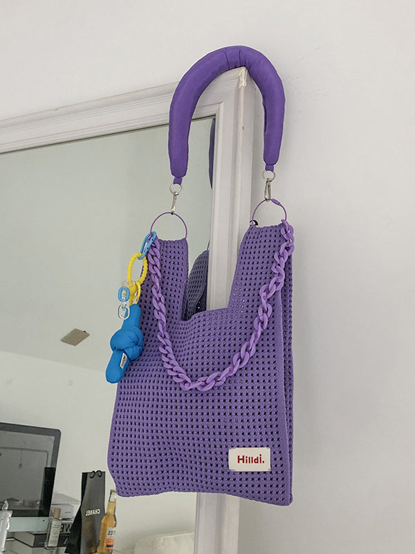 Cadenas Bolsos de hombro tejidos huecos Bolsos 