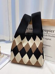 Urban Rhombic Contrast Color Bags Accessories Handbags