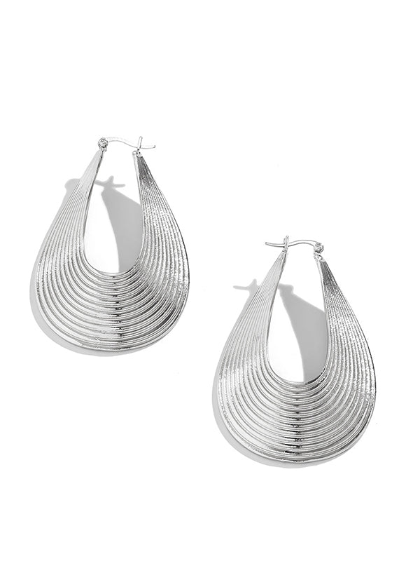 Geometric Hollow Solid Color Drop Earrings