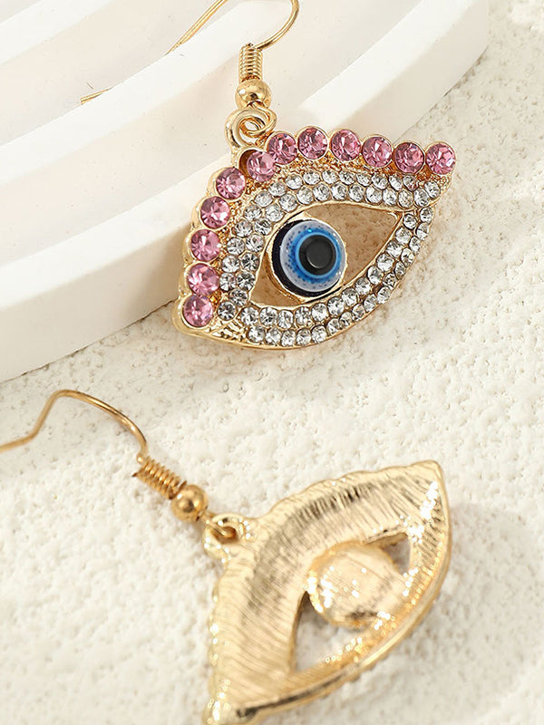 Contrast Color Eye Shape Drop Earrings Earrings Accessories