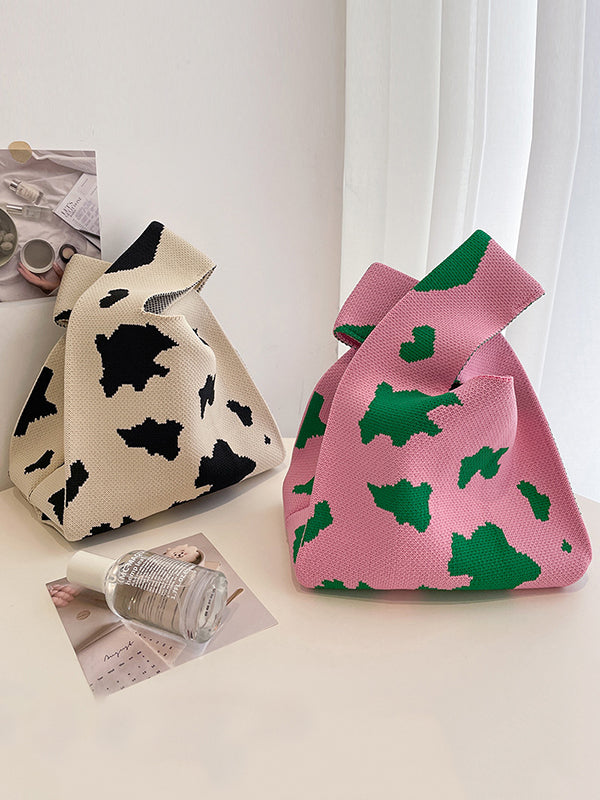 Urban Knitting Cow Pattern Bags Accessories Handbags