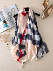 Stylish Plaid Silk Imitation Shawl&Scarf