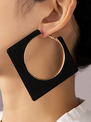 Normcore Geometric Hollow Drop Earrings