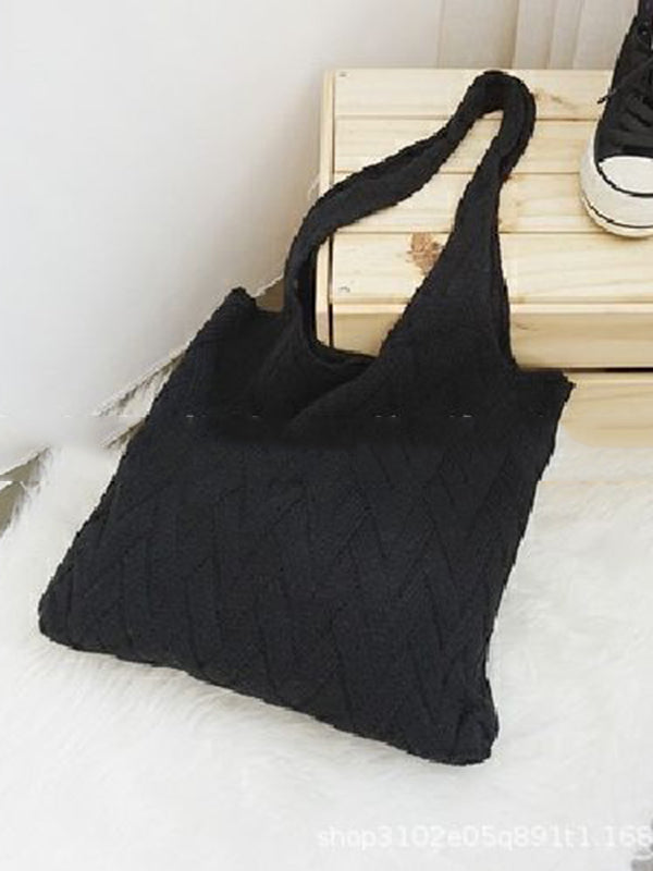 Casual Weave Solid Color Bags Accessories