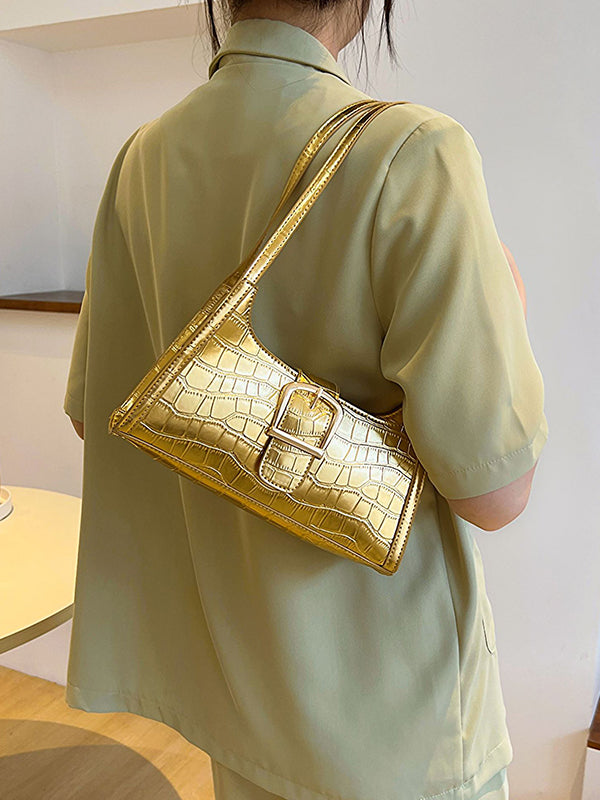 Buckle Crocodile Pattern Bags Handbags