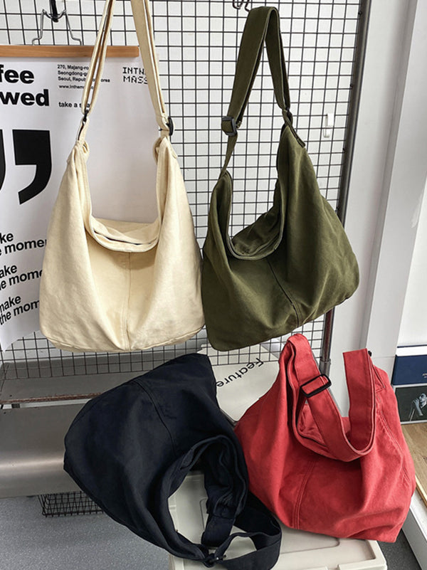 Casual Canvas Solid Color Bags Accessories