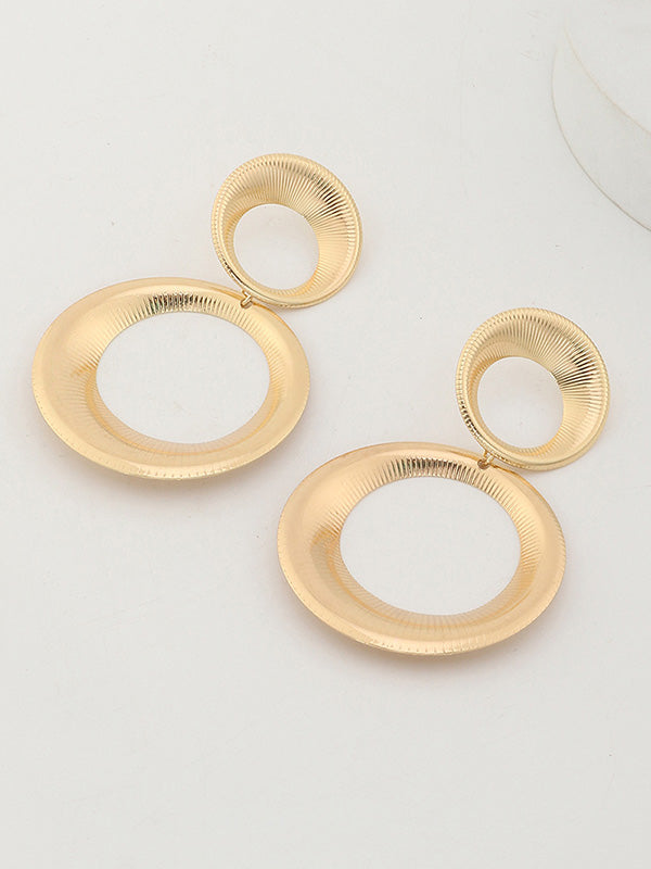 Statement Hollow Solid Color Geometric Earrings Accessories