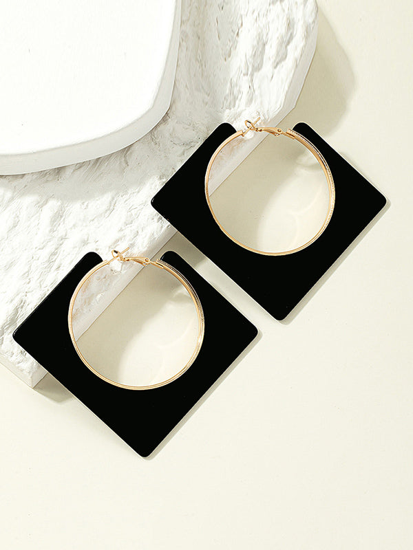 Normcore Geometric Hollow Drop Earrings