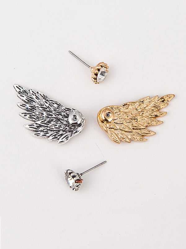 Original Rhinestone Wings Shape Earrings