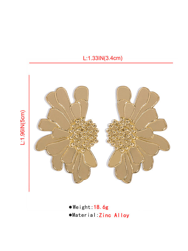 Vintage Alloy Flower Earrings