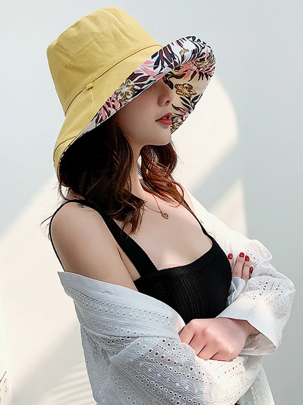 Original Solid&Printing Reversible Foldable Sun-Protection Bucket Hat