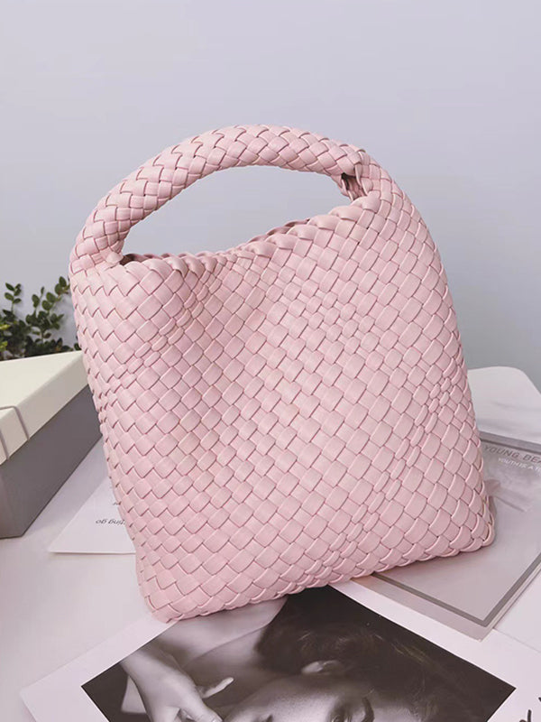 Solid Color Woven Bags Handbags