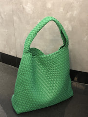 Solid Color Woven Bags Handbags