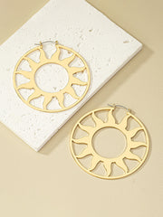 Hollow Solid Color Sun Ear-Ring