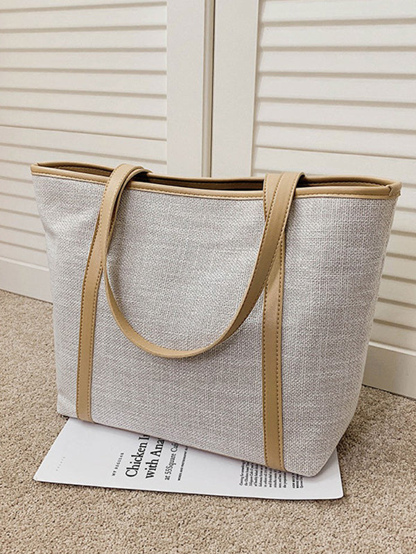 Casual Simple Solid Color Canvas Tote Bag