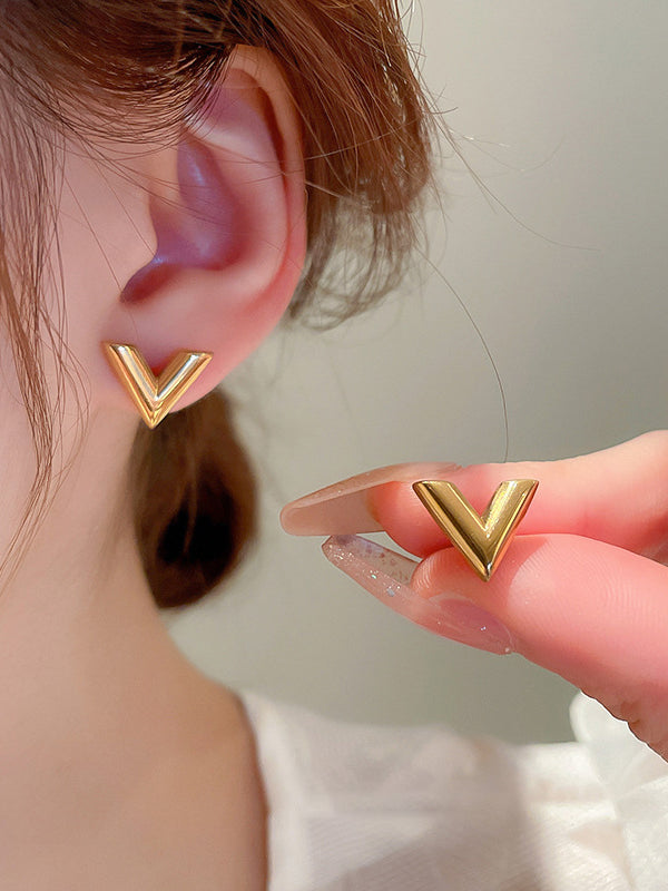 Geometric Solid Color Earrings Accessories