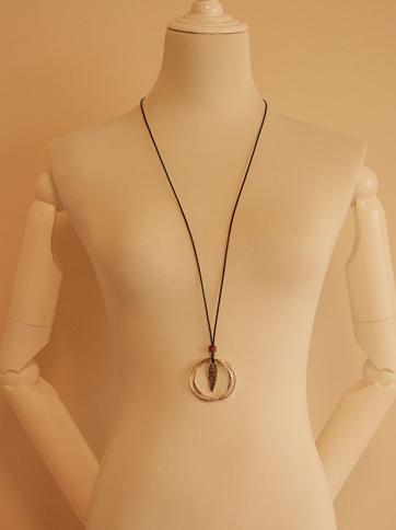 Leaf Double Circle Fresh Necklace