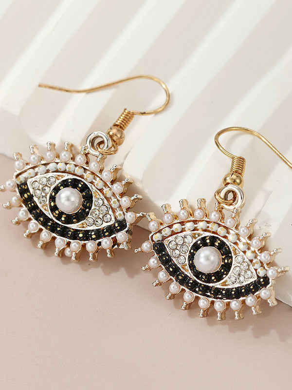 Contrast Color Eye Shape Drop Earrings Earrings Accessories