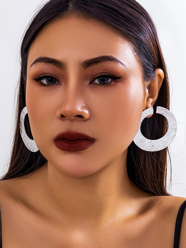 Geometric Hollow Solid Color Drop Earrings