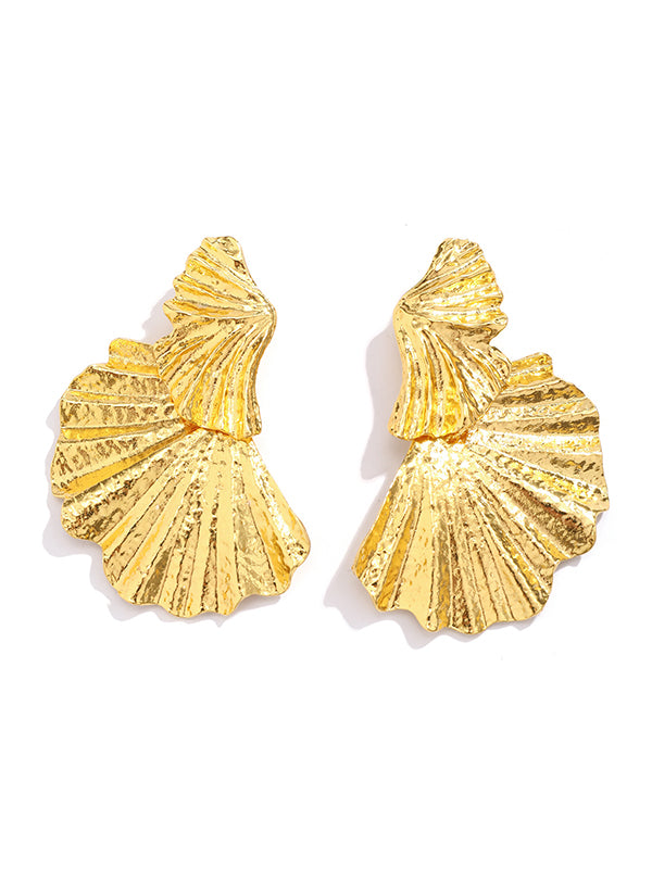 Geometric Leaves Shape Solid Color Drop Earrings